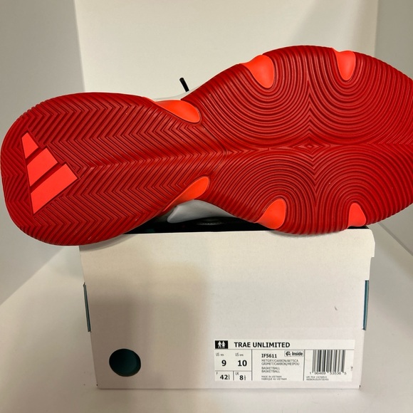 adidas Trae Unlimited Men’s Basketball Shoes IF5611 Gray/Red NIB Size M9 /W10 - Picture 4 of 6